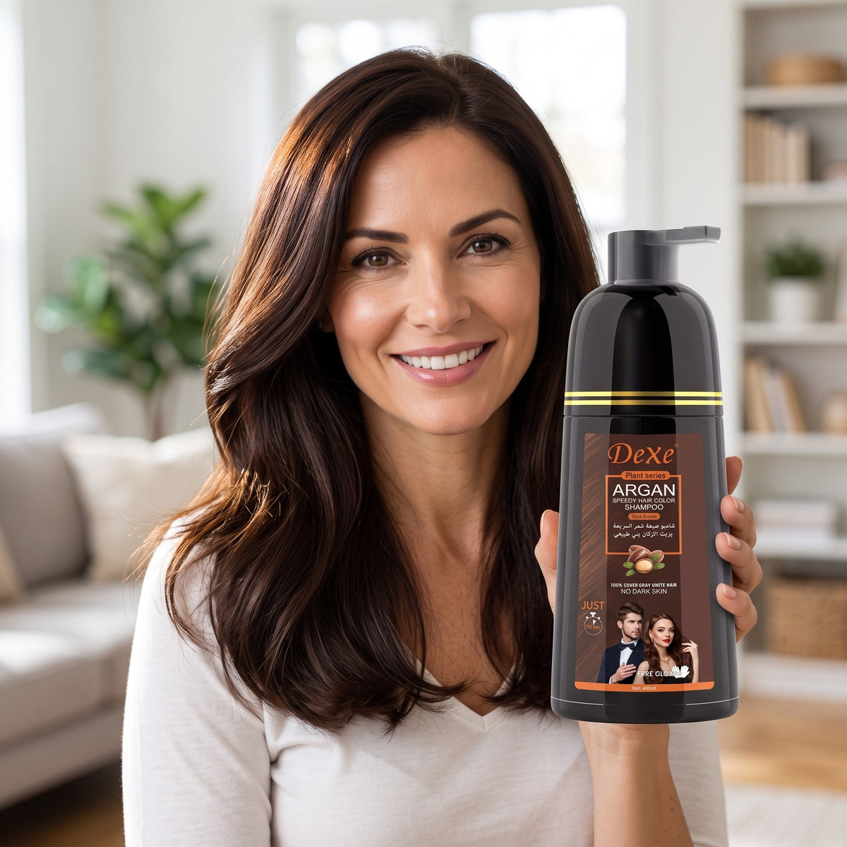 Dexe Dark Brown Hair Shampoo 400ml – lifestyle shot
