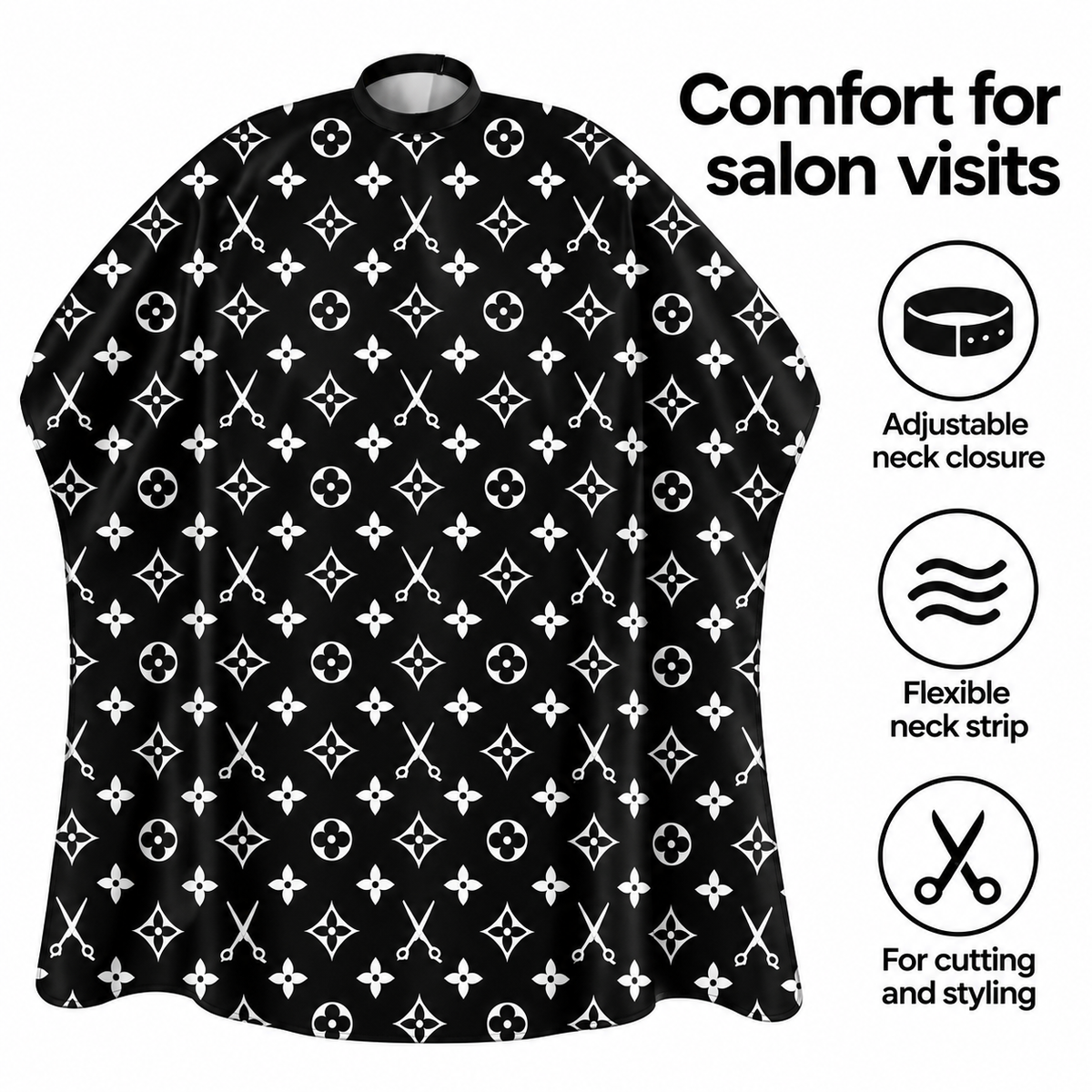 Dincer Cutting Cape LV Black+white — key features and benefits