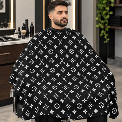 Dincer Cutting Cape LV Black+white — illustrative salon or use photograph
