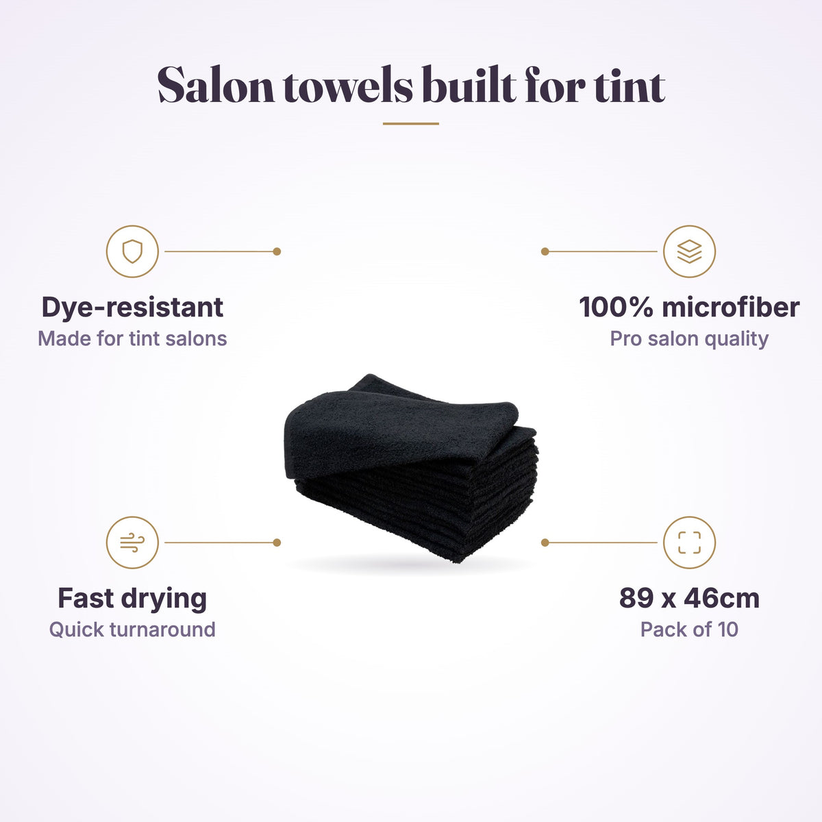 Dincer "Salon towels built for tint" graphic