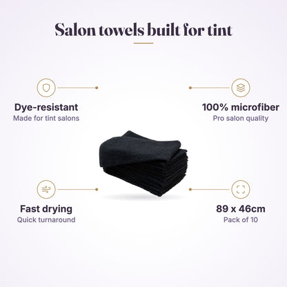 Dincer "Salon towels built for tint" graphic