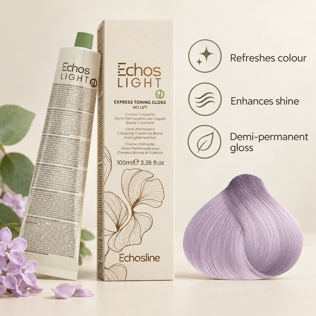 Echos Color Vegan Light Toning Gloss Lilac — product benefits