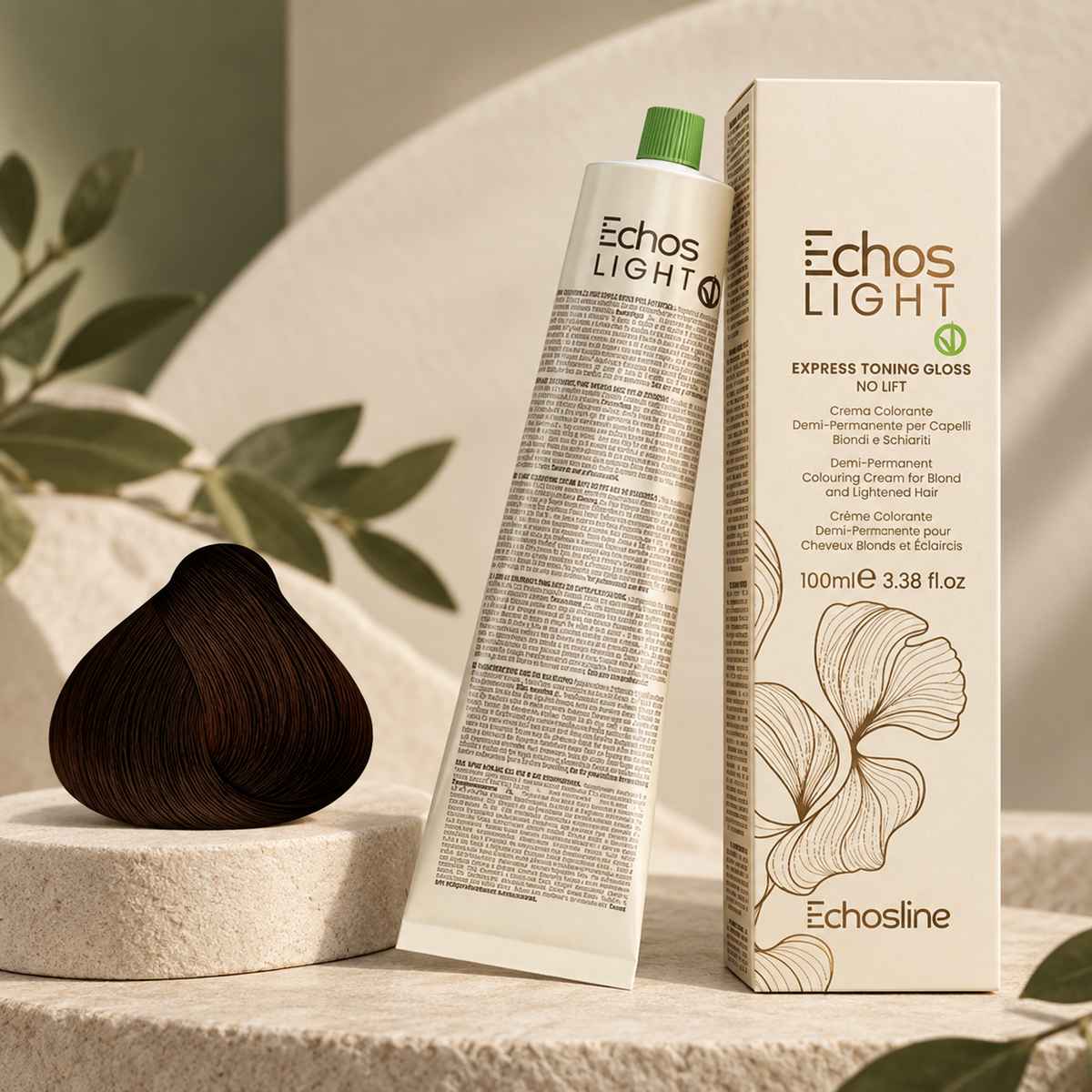 Echos Color Vegan Light Toning Gloss Wenge — studio product photograph
