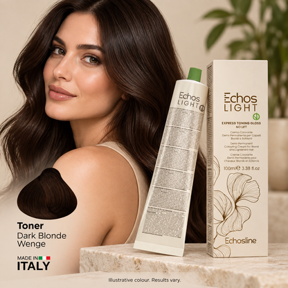 Echos Color Vegan Light Toning Gloss Wenge — model and salon context
