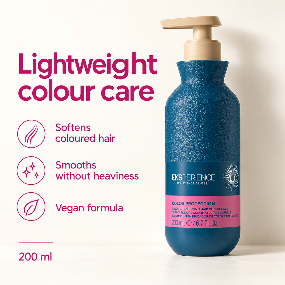 Colour conditioner benefits: softness, lightweight smoothing and vegan formula