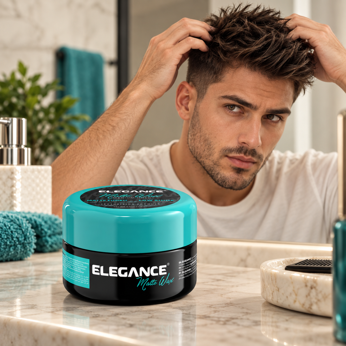 AI-generated salon illustration of Elegance Matte Wax 100ml