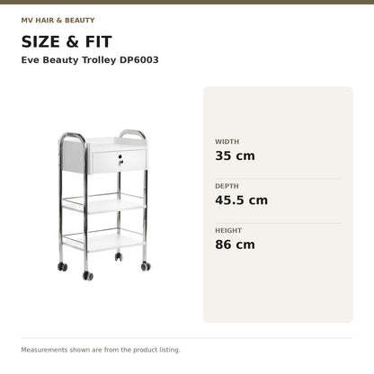 Eve Beauty Trolley DP6003 dimensions: Width: 35 cm; Depth: 45.5 cm; Height: 86 cm