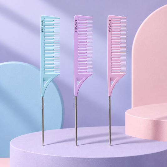 Framar Dreamweaver Highlighting Combs 3 Pack – Pastel — studio product photograph