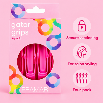 Framar Gator Grip Clips 4 Pack – Pink — product benefits