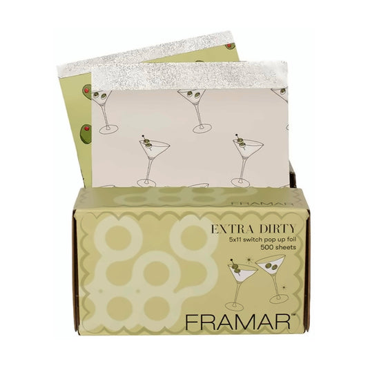 Framar Extra Dirty Pop Up Foil dispenser box, 500 pre-cut sheets