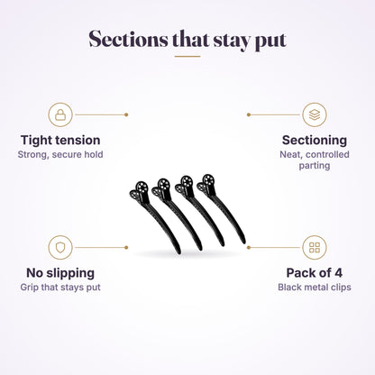 Framar Tight Tension Hair Clips - Black 4 Pack product features