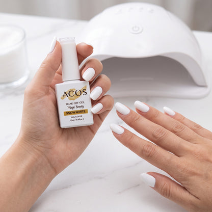 ACOS Magic Beauty Gel Polish 002 Snow White 15ml in use