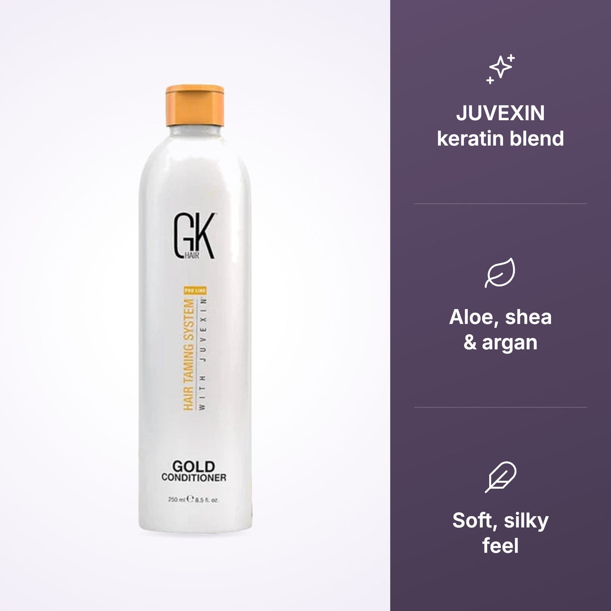 GK Hair Gold Conditioner 250ml benefits graphic