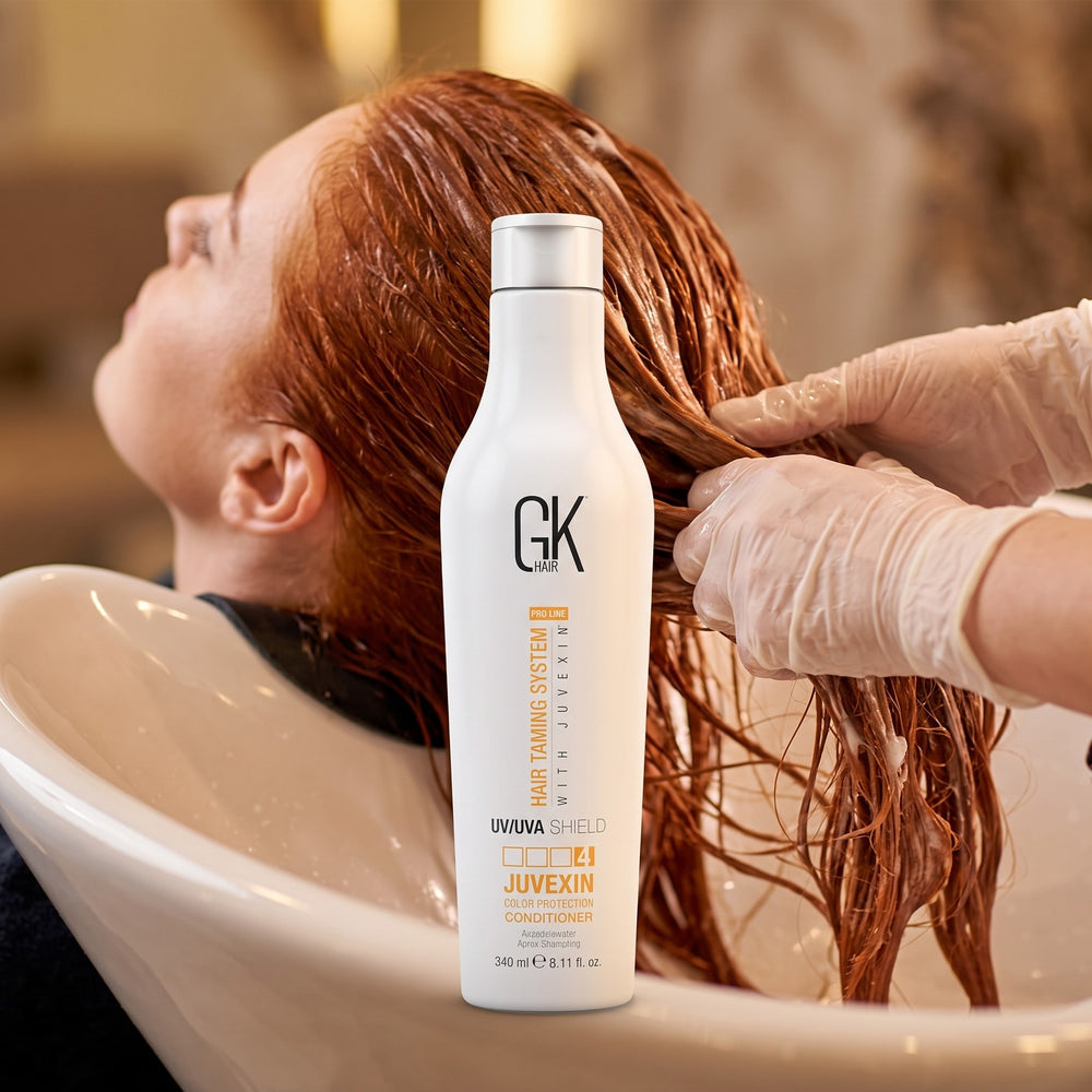 GK Hair Colour Shield Conditioner - in use
