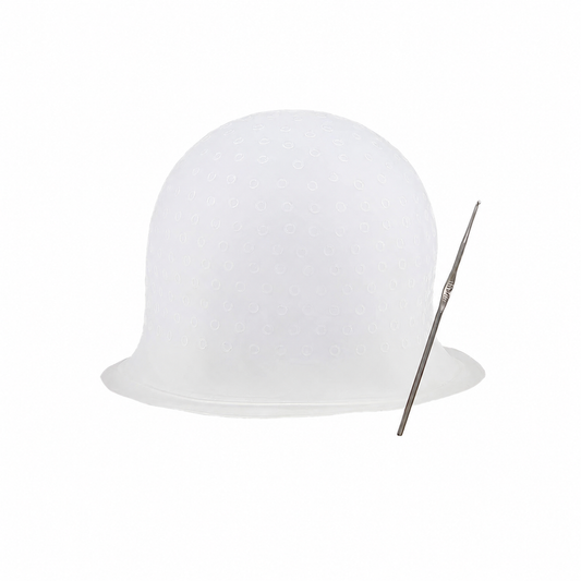 Gorro Mechas translucent tipping cap with highlighting hook on white