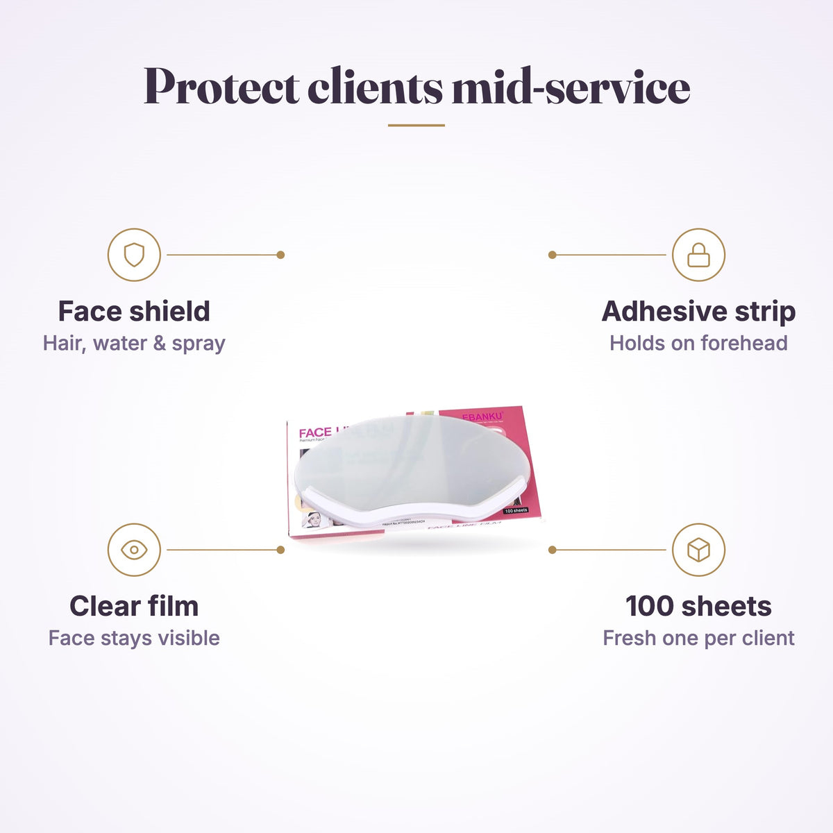 EBANKU Disposable Face Line Film – 100 Sheets features infographic
