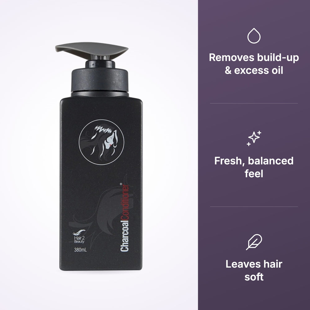 Hair 2 Beauty Charcoal Conditioner benefits graphic