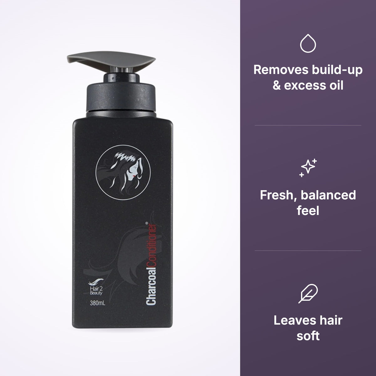 Hair 2 Beauty Charcoal Conditioner benefits graphic