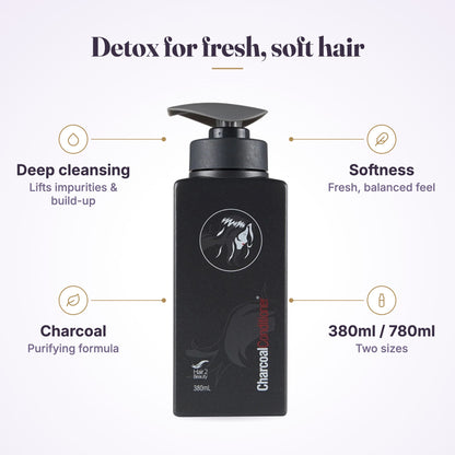 Hair 2 Beauty Charcoal Conditioner features graphic