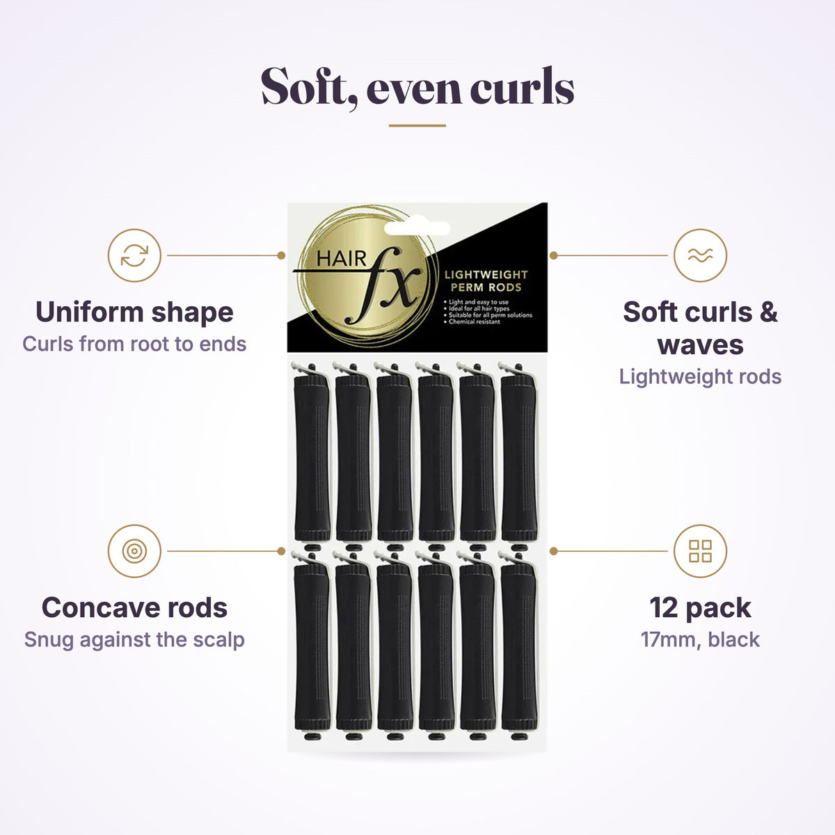 Hair FX perm rods: soft, even curls graphic