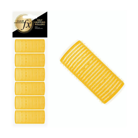 Hair FX Self Gripping Rollers - Yellow 33mm 12pk - MV hair and beauty