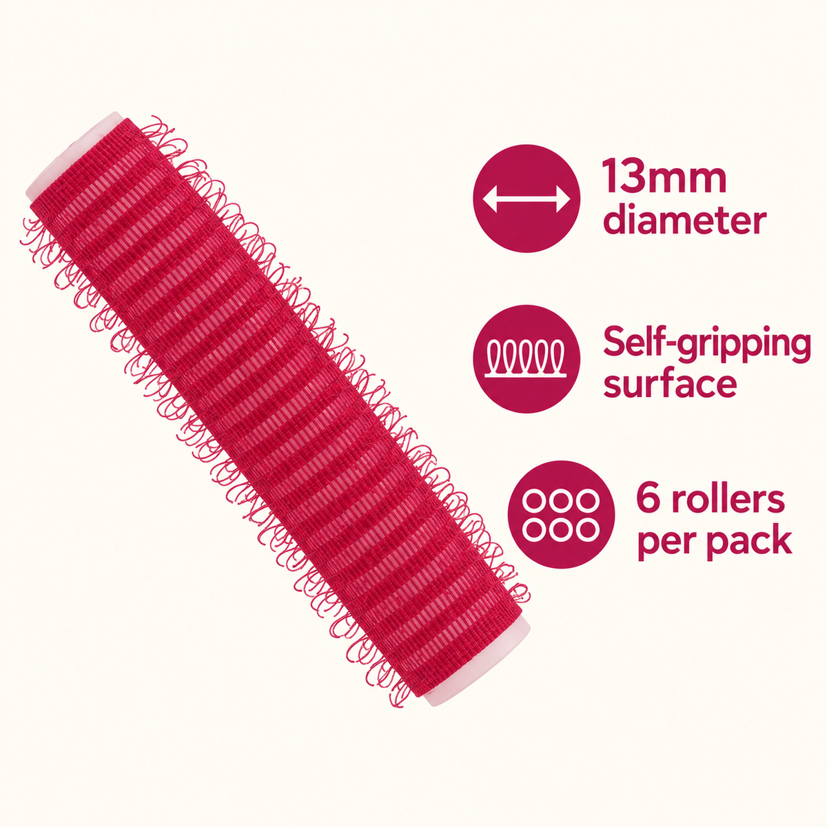 Hair FX Self Gripping Rollers 13mm 6pk — product benefits