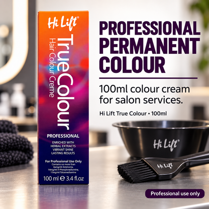 PROFESSIONAL PERMANENT COLOUR. 100ml colour cream for salon services.