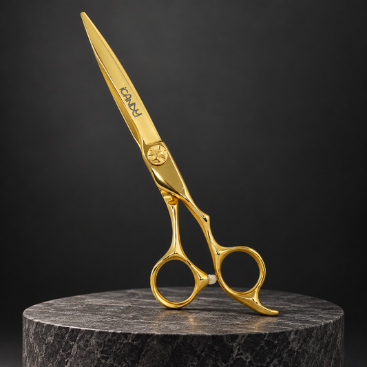 iCandy Sword Yellow Gold Scissor 6.1" — studio product photograph