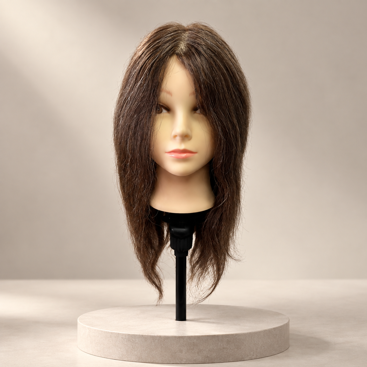 ICONIC Mannequin Head - Charli - 35% Grey Hair — studio product photograph