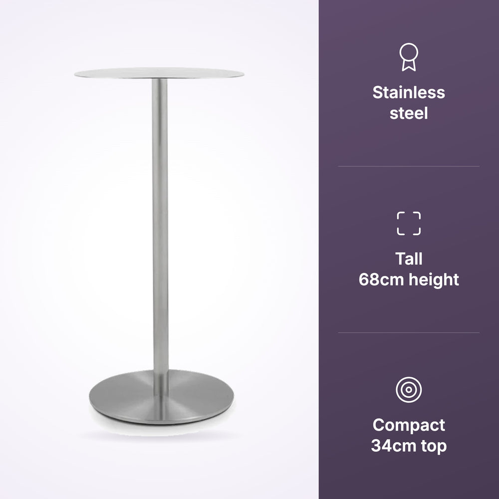 Indus Stainless Steel Tall Side Table Chrome, view 3