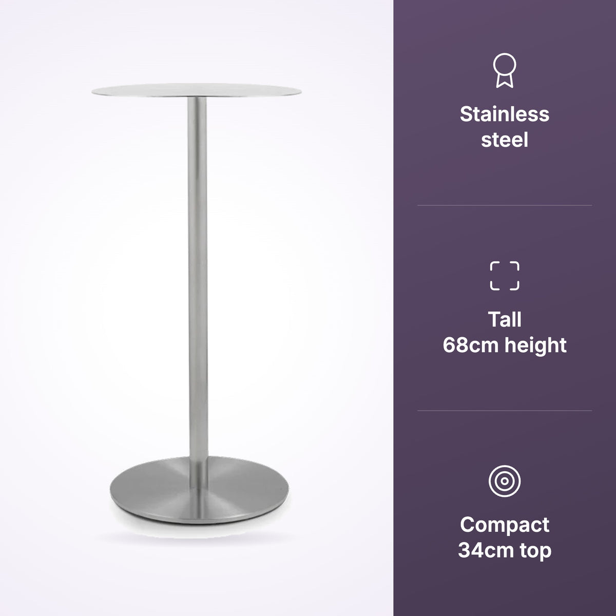 Indus Stainless Steel Tall Side Table Chrome, view 3