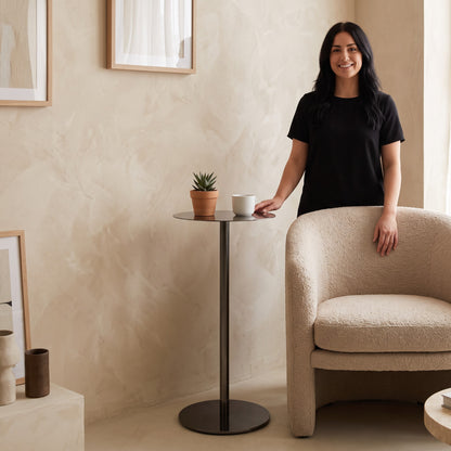 Indus Stainless Steel Tall Side Table Gunmetal, view 6