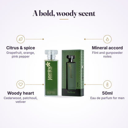 Jasmine Eau De Parfum Volkan 50ml features graphic