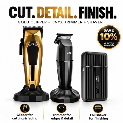 JRL 3000C Gold Clipper, Onyx Trimmer & Shaver Trio – bundle benefits and 10% saving