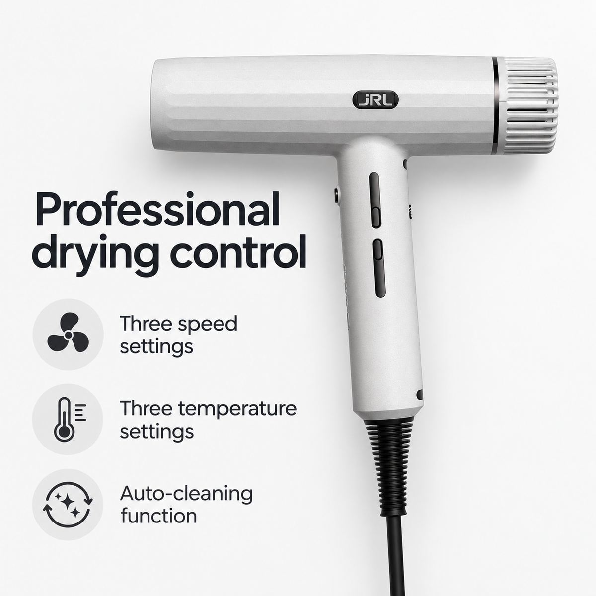 JRL 2020H Forte Pro Hair Dryer - Ghost White — features and benefits