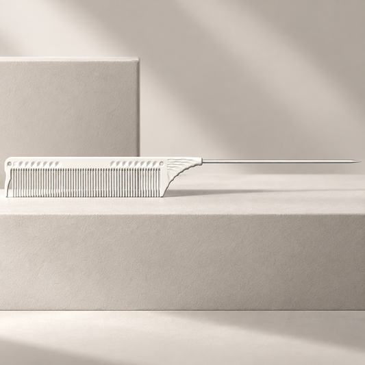 JRL Pin Tail Comb 8.8" - White J102 — studio product photograph