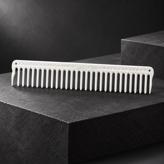 JRL Cutting Comb 8.7" - White J308 — studio product photograph