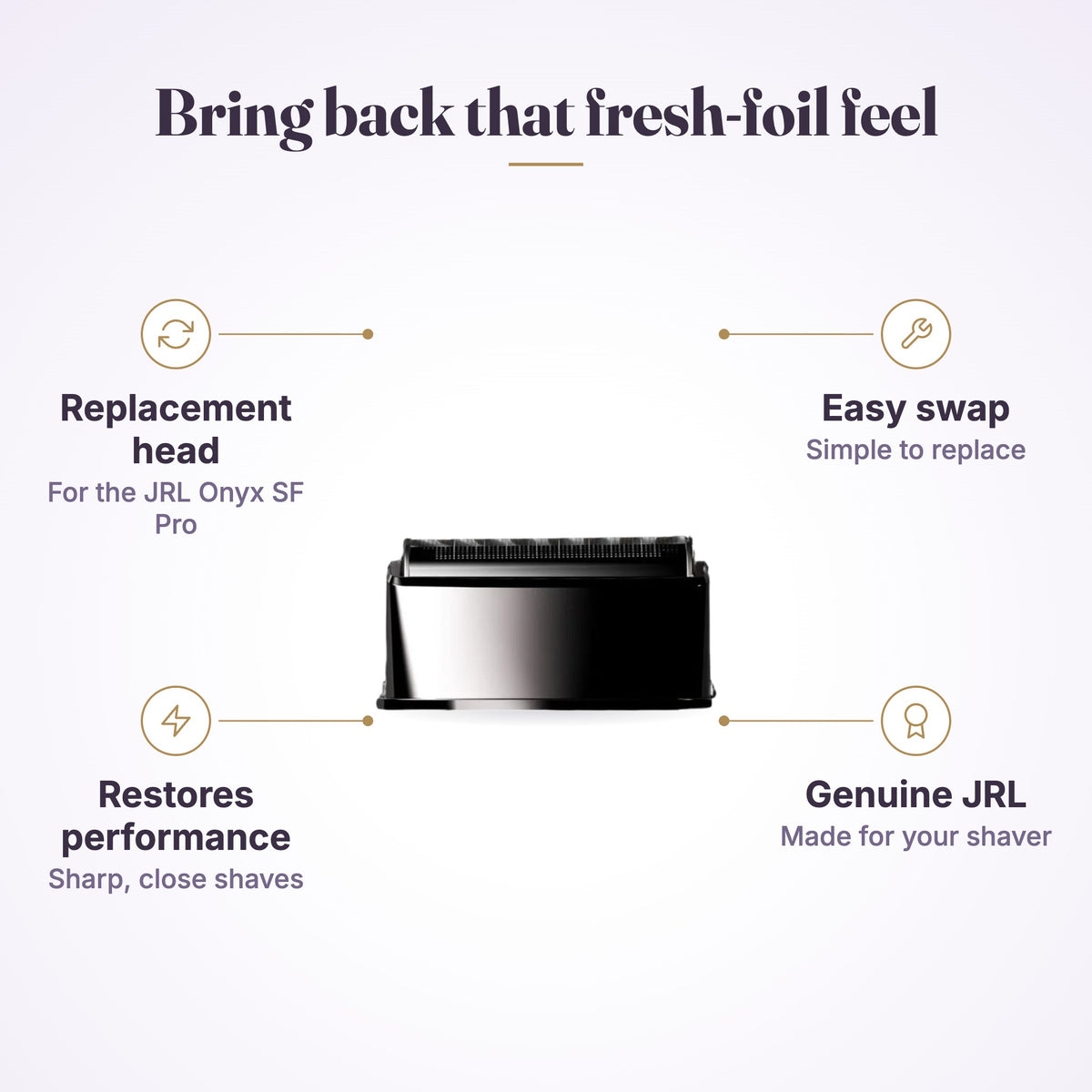 JRL Onyx SF Pro Foil Shaver Replacement Head & Blades features infographic