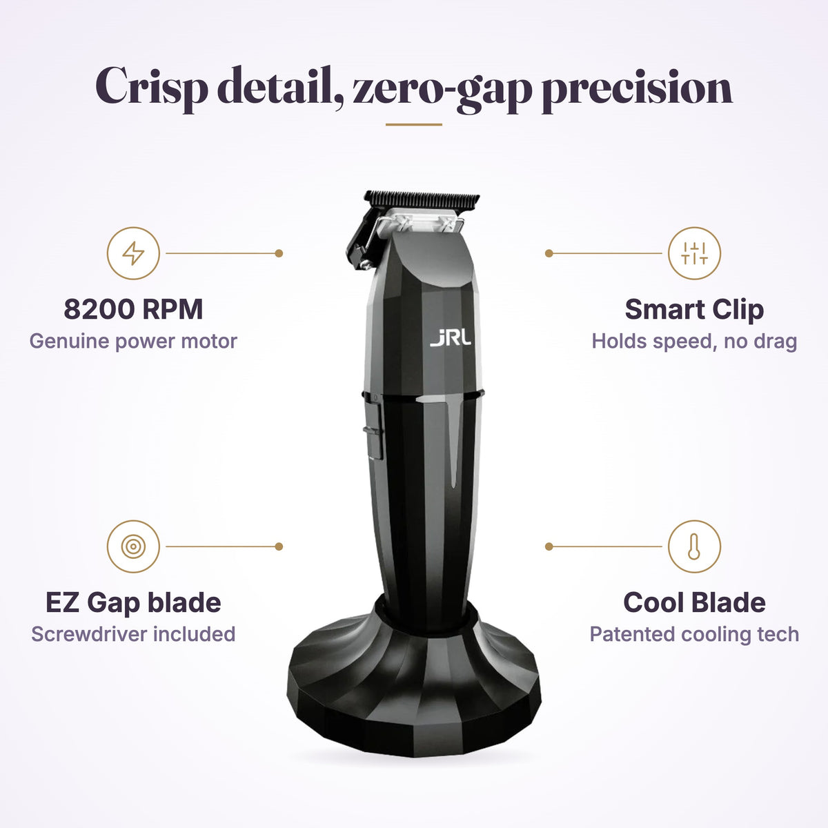JRL Onyx Trimmer - Black features infographic
