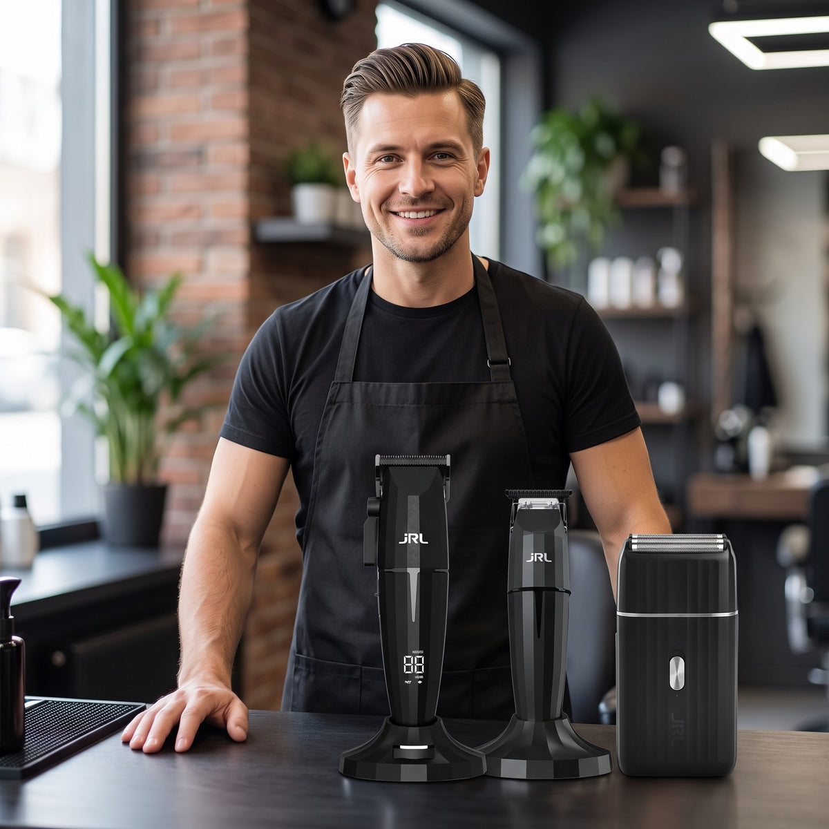 JRL Onyx Trio Pack Black – Clipper Trimmer Shaver Combo Kit lifestyle image