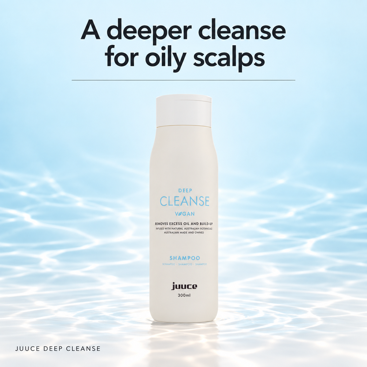 JUUCE Deep Cleanse Shampoo 300ml for cleansing oily scalps