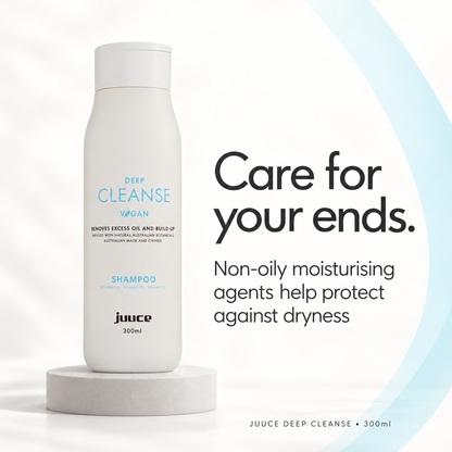 JUUCE Deep Cleanse Shampoo 300ml: non-oily moisturising agents help protect dry ends