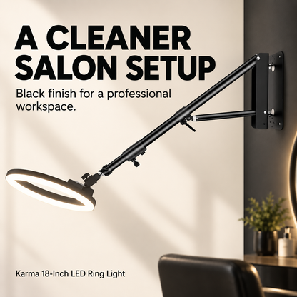 A CLEANER SALON SETUP. Black finish for a professional workspace.