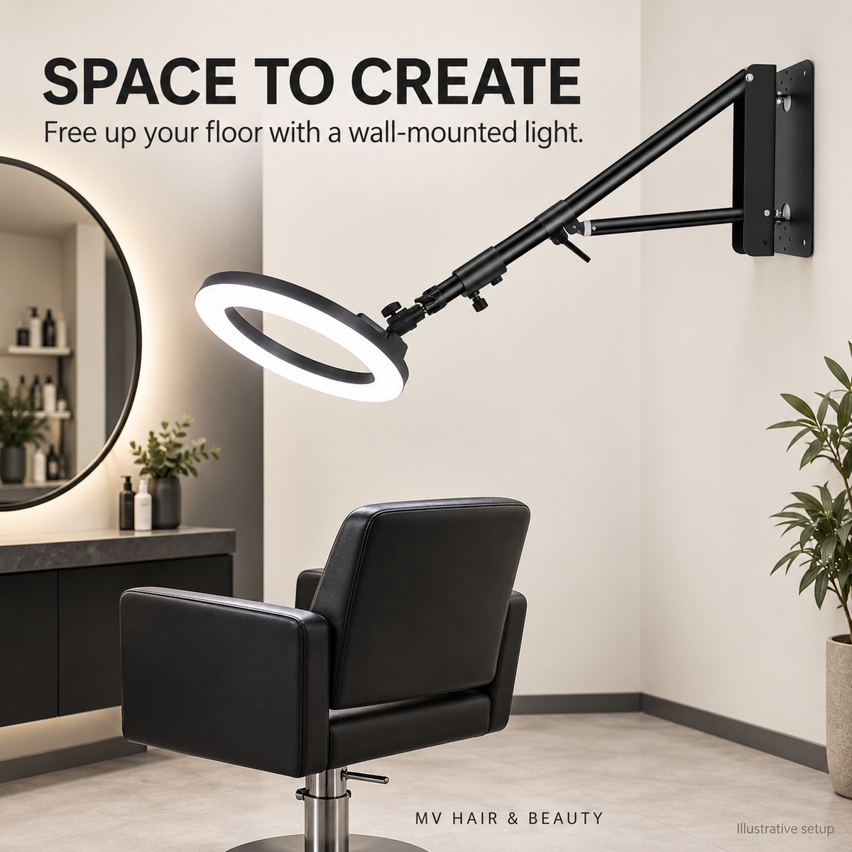 SPACE TO CREATE — Free up your floor with a wall-mounted light.