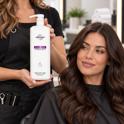 AI-generated illustration: Keracolor Clenditioner Conditioning Cleanser 1L in a salon or grooming setting