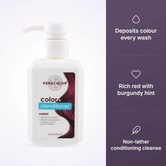 Keracolor Color Clenditioner Colour Shampoo Merlot 355ml