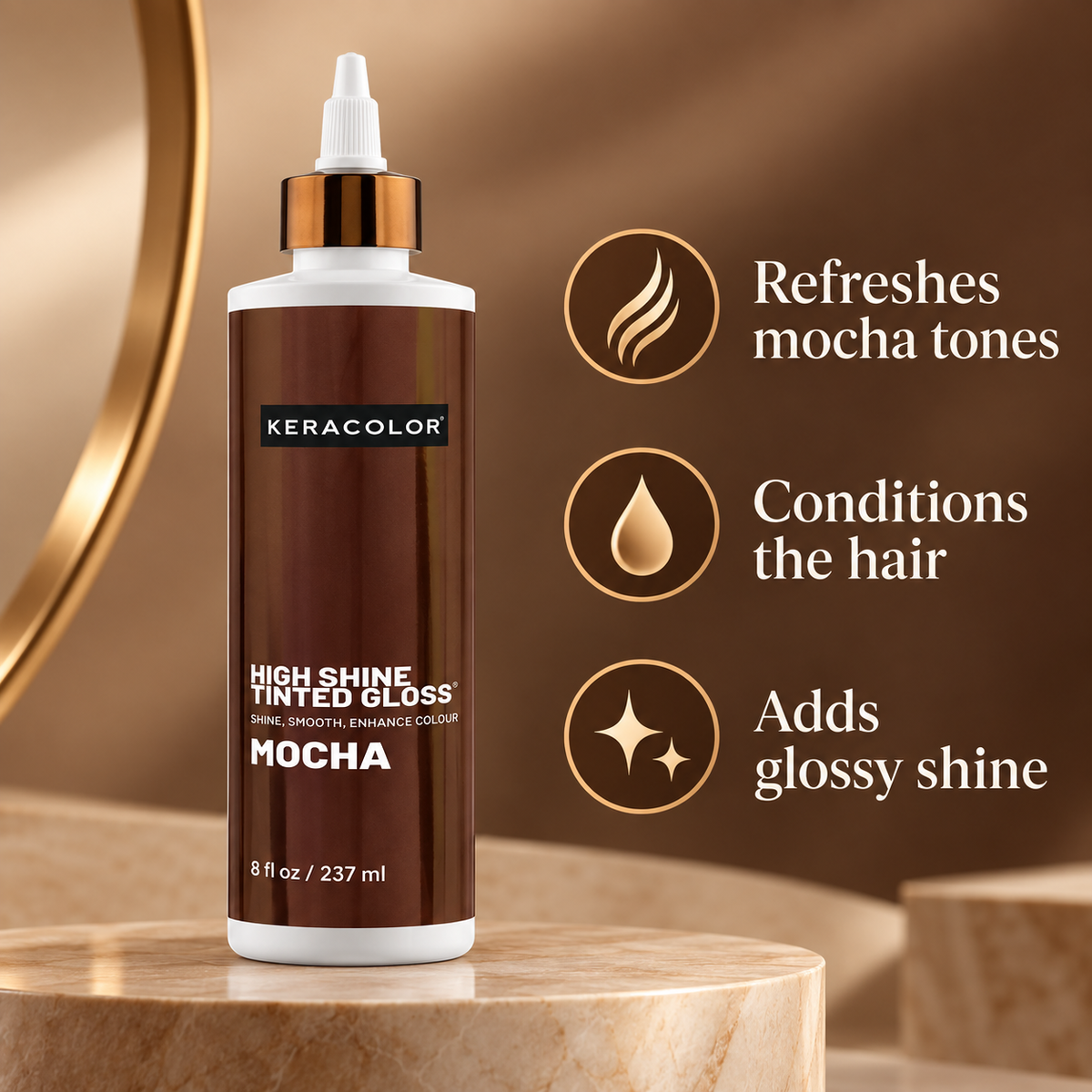 Keracolor High Shine Tinted Gloss Mocha — product benefits