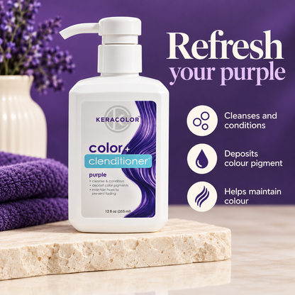 Keracolor Color Clenditioner Purple Colouring Shampoo - 355ml — features and benefits