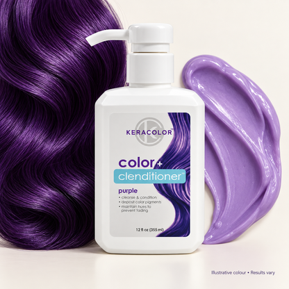 Keracolor Color Clenditioner Purple Colouring Shampoo - 355ml — detail and texture photograph