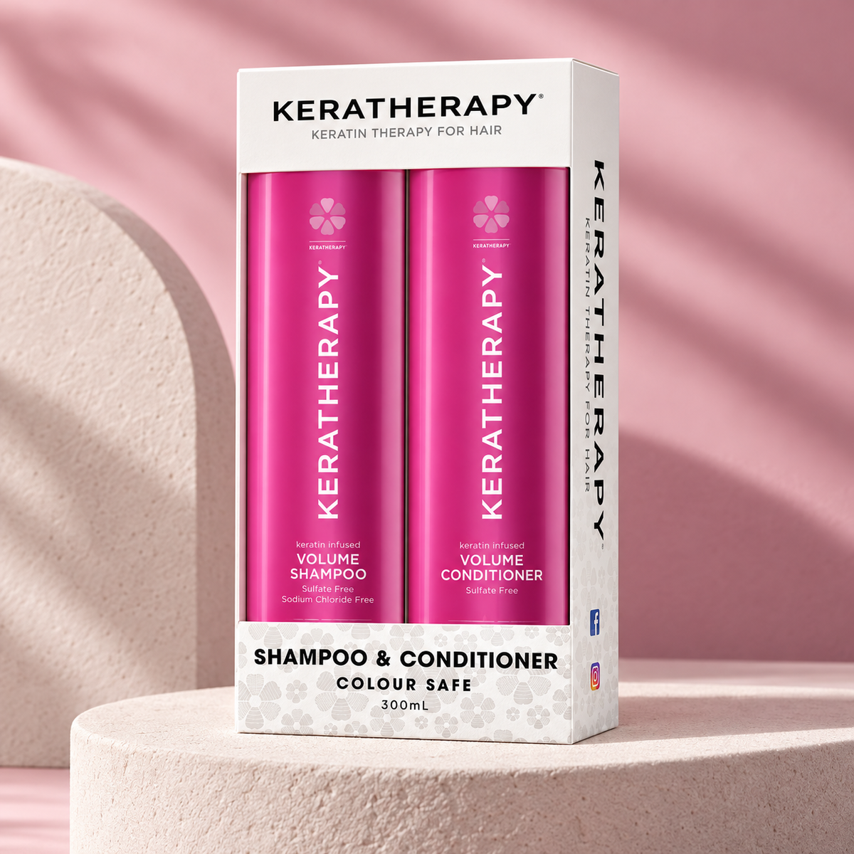 Keratherapy Volume Shampoo & Conditioner Duo 300ml — studio product photograph